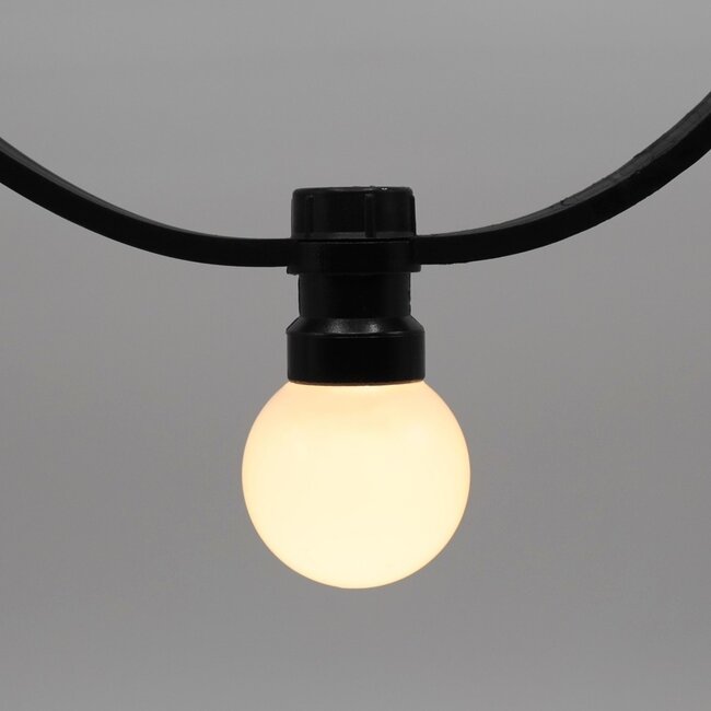 Ulkovaloketju maidonvalkoisilla LED-lampuilla 1 watti