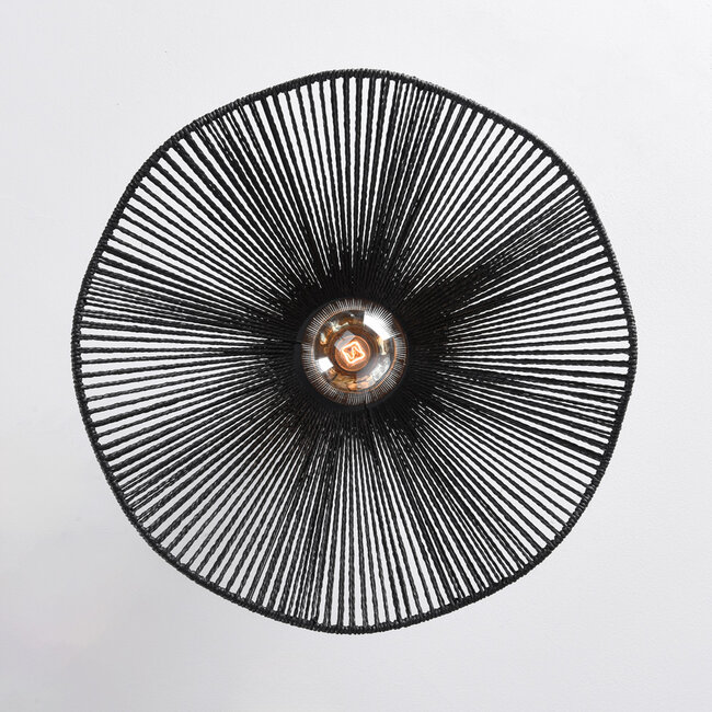 Boho-chic kattovalaisin Carta musta köydellä Ø40 cm