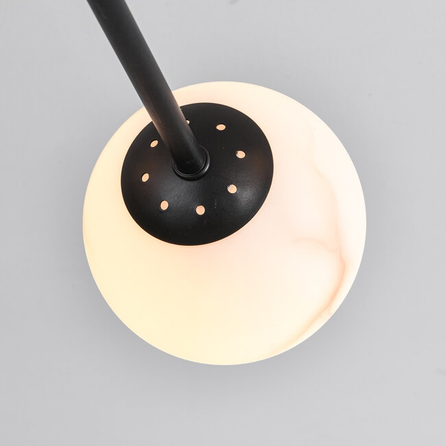 Design-kattovalaisin mattamusta marmorikuvioisilla palloilla, 8-lamppuinen - Idaho