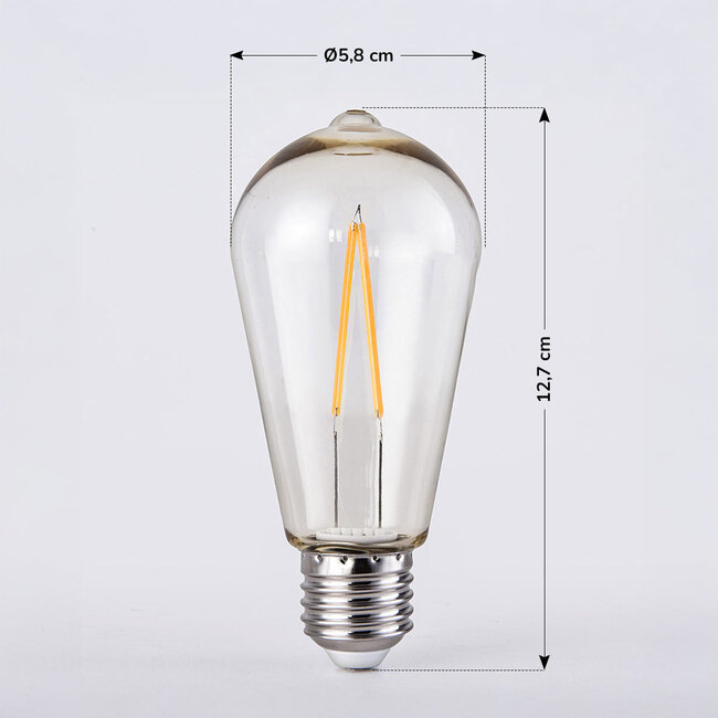 Filamenttilamppu LED himmennettävä 2,5 wattia, 60 mm (2200 K)