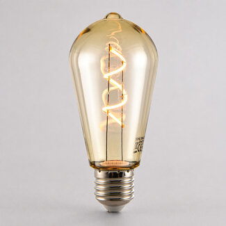Filamenttilamppu LED himmennettävä 3 wattia, meripihka 60 mm (2200 K)