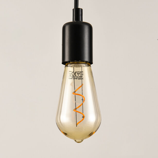 Filamenttilamppu LED himmennettävä 3 wattia, meripihka 60 mm (2200 K)