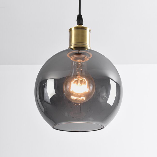 1-lamppuinen riippuvalaisin Verona - pyöreä savulasi