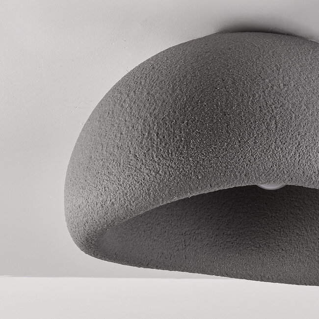 Wabi sabi -kattovalaisin Stone Craft kivimäisellä pinnalla 48 x 38 cm - harmaa