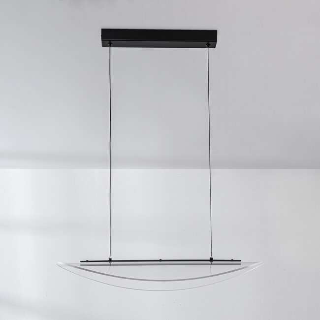 Design-riippuvalaisin Flectra kolmiportaisesti himmennettävällä LED-valonlähteellä ja ristikkokuviolla - musta
