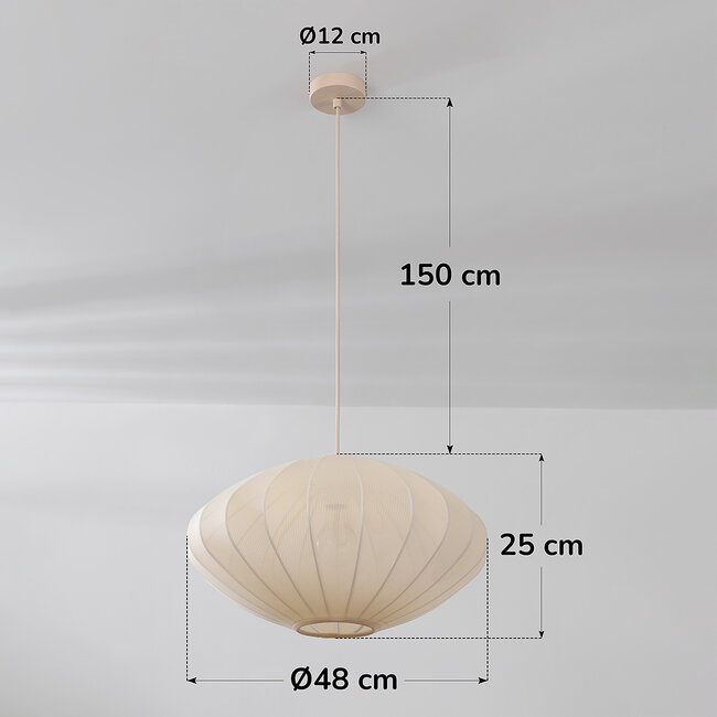 Japandi-riippuvalaisin Veil 1-lamppuinen - beige