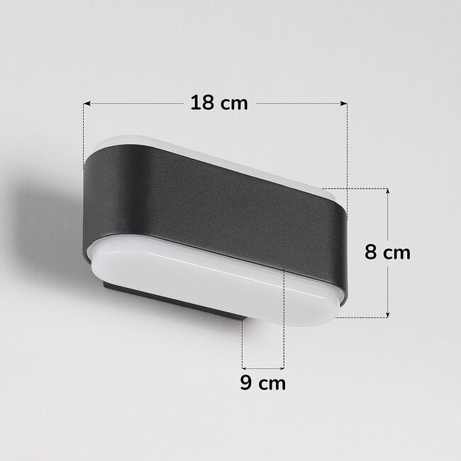 Design up down zwarte badkamer wandlamp - Cale