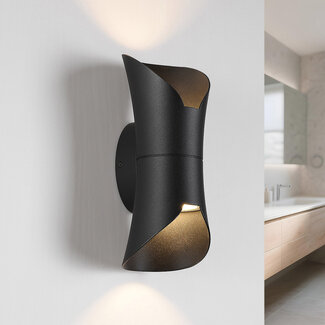 2-lamppuinen design-kylpyhuoneen seinävalaisin Olympus, musta