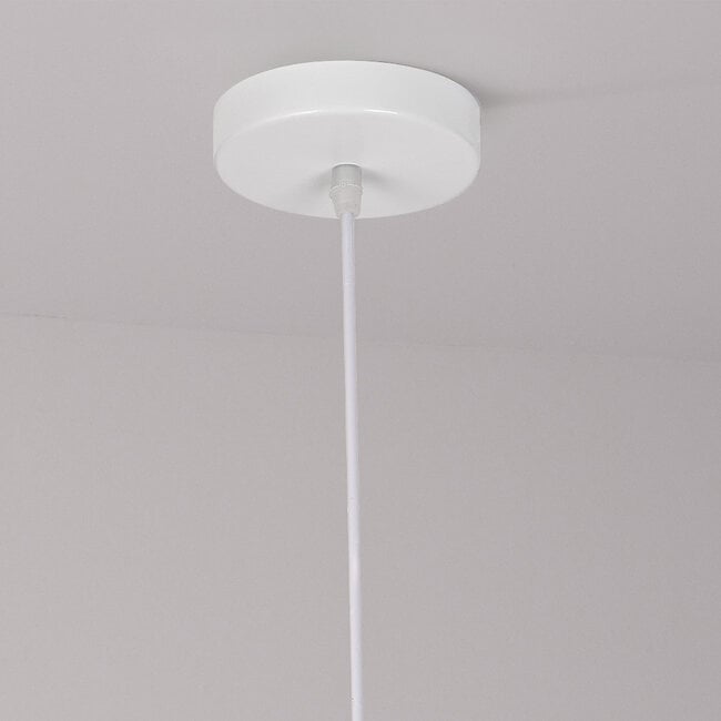 Minimalistische Wabi Sabi hanglamp Hikari met steeneffect Ø31 cm - wit