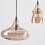 6-lichts design hanglamp Trinidad zwart met amber glas