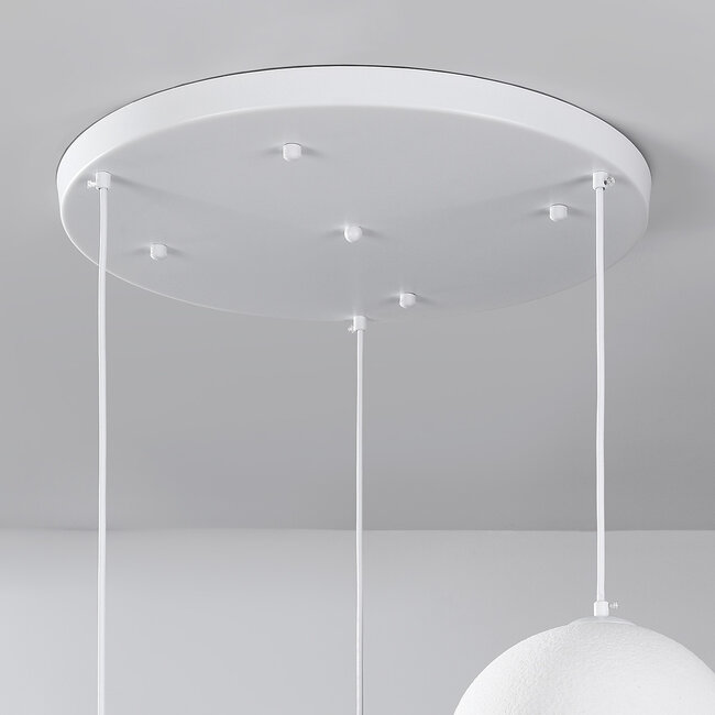 3-lichts Wabi Sabi hanglamp Ishi met wit steeneffect - 3 x 30 cm