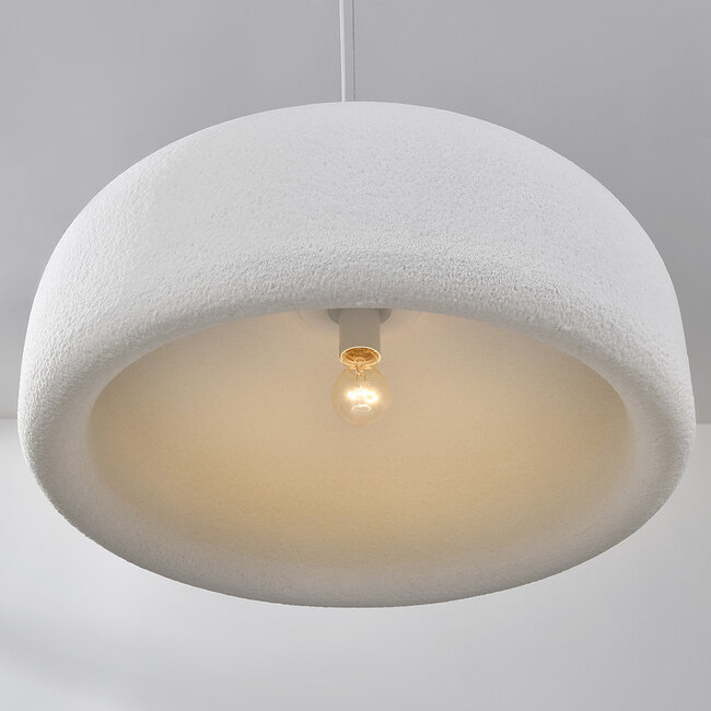 Wabi sabi -riippuvalaisin Kaoru Ø 60 cm kivimäisellä pinnalla - valkoinen