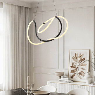 Design-riippuvalaisin Lunara kiinteällä, kolmiportaisesti himmennettävällä LED-valonlähteellä - musta