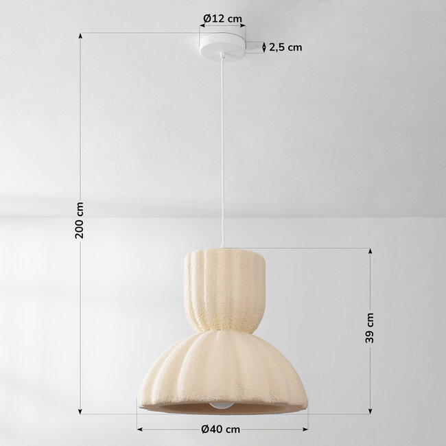 Wabi sabi -riippuvalaisin Soru 40 cm - hiekanbeige