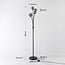 Staande lamp Claire in zwart met smoke glas, 5-lichts