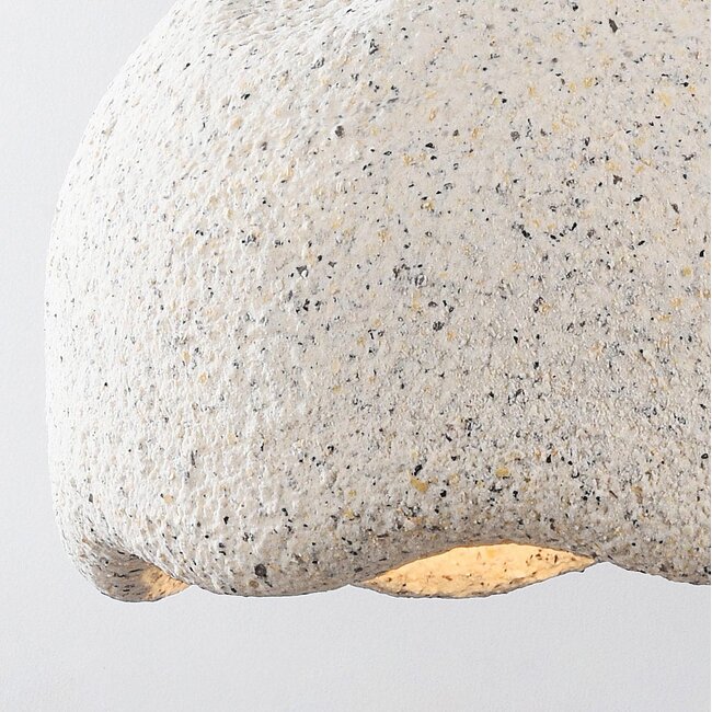Wabi sabi -riippuvalaisin Iro kivimäisellä pinnalla Ø 35 cm - terrazzobeige