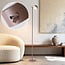 Moderne vloerlamp Zinc met oplaadbare leeslamp – taupe