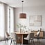 Moderne hanglamp Ripla met ronde linnen kap – mokka bruin