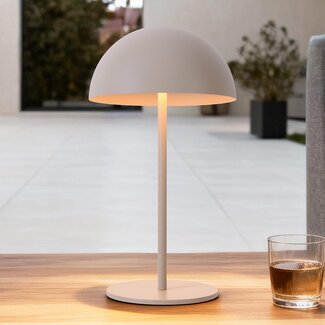Ladattava sienipöytävalaisin Vanta - beige, kiinteä himmennettävä LED