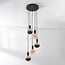 Industriële hanglamp Illumine zwart - 5-lichts inclusief dimbare E27 LED lampen