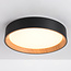 LED-kattovalaisin Larios, kolmiportaisesti himmennettävä Ø 39 cm - musta ja puukorostus