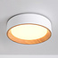 LED-kattovalaisin Larios, kolmiportaisesti himmennettävä Ø 29 cm - valkoinen ja puukorostus