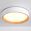 LED-kattovalaisin Larios, kolmiportaisesti himmennettävä Ø 39 cm - valkoinen ja puukorostus