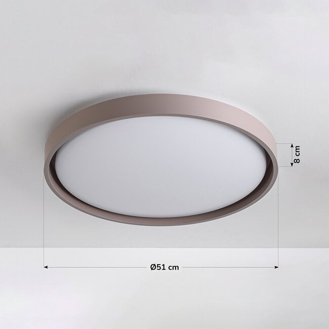 Plafondlamp Ricardo met geïntegreerde LED en 3-staps dimbaar Ø41 cm -  taupe