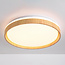 LED-kattovalaisin Britta, kolmiportaisesti himmennettävä Ø 48,5 cm - valkoinen ja puukorostus