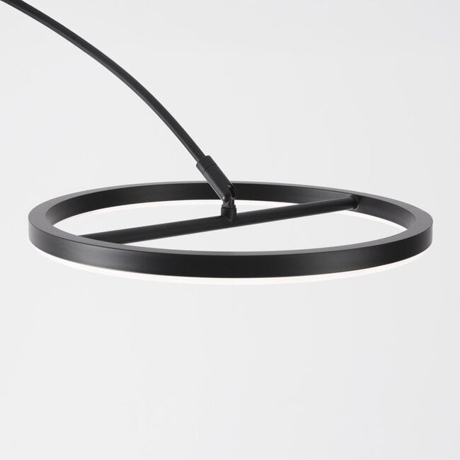 Booglamp Talto in matzwart met geïntegreerde LED en touch dimmer