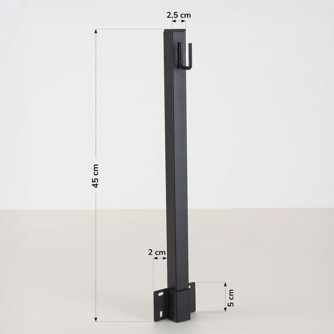 Riippuvat metallitolpat koukuilla 45 cm, 4 kpl, ulkokäyttöön