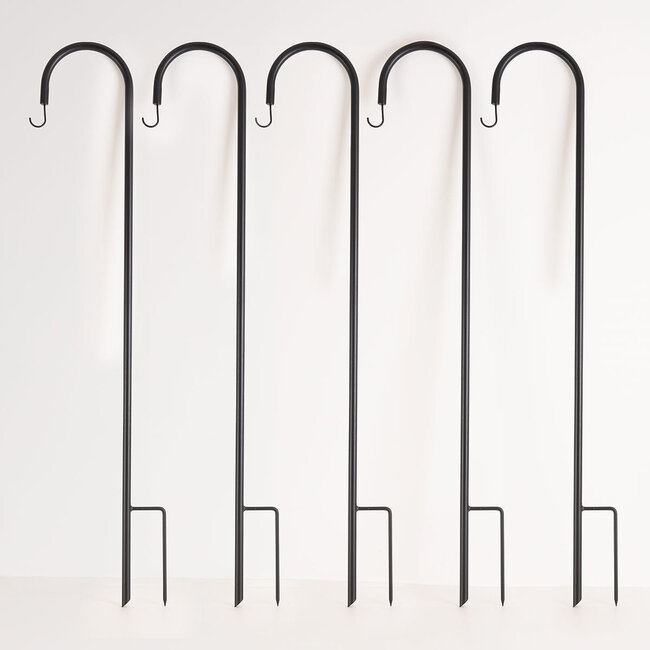Metalliset puutarhatolpat koukulla 120 cm, 5 kpl