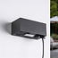 Buiten wandlamp Fora met geïntegreerde LED en 2 stopcontacten - zwart