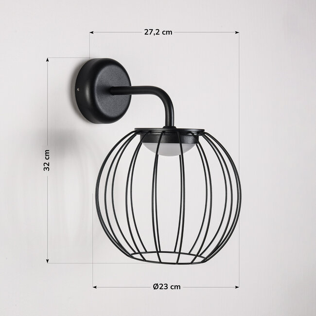 Design-ulkoseinävalaisin Eclipsa, musta ja integroitu LED