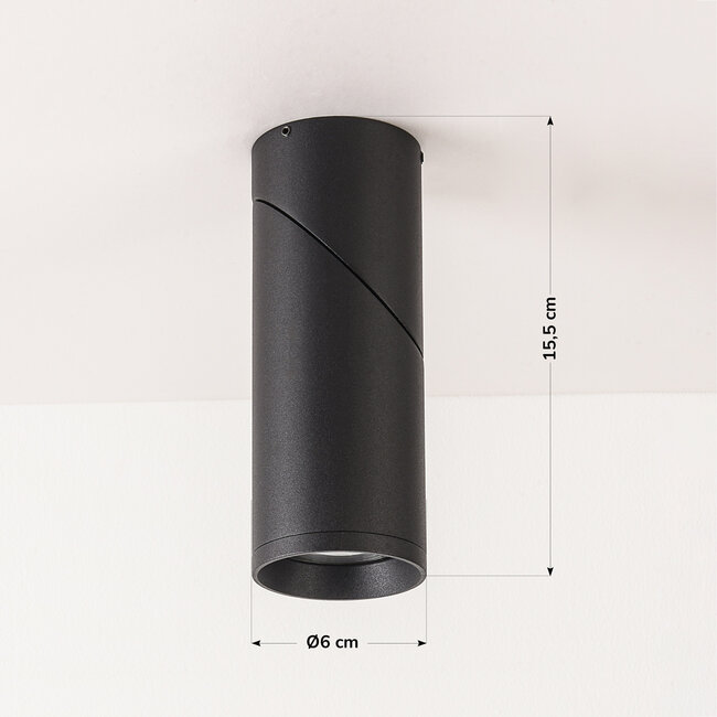 Suunnattava pinta-asennusspotti Minar – musta Ø6 cm