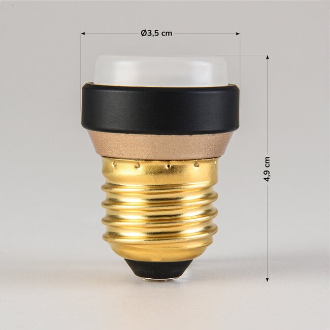 E27-LED-lamppu Pico 3-portainen himmennys, musta rengas 3,5 wattia, 35 mm