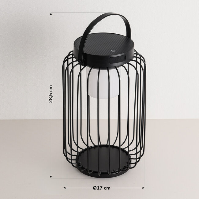 Aurinkolyhty Luxon - musta, kiinteä LED-valo