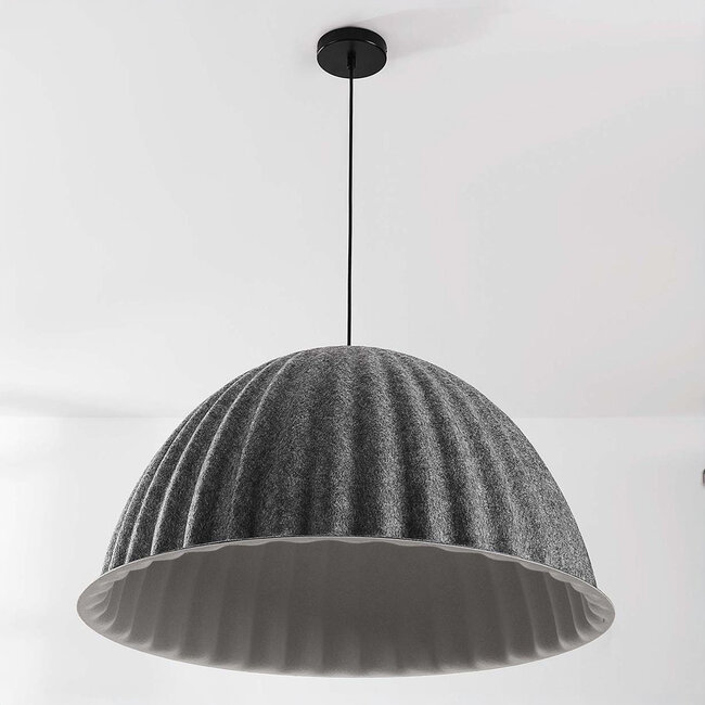Riippuvalaisin Siza Ø 77 cm - laskostettu harmaa pintakuvio
