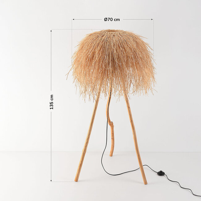 Boho-lattiavalaisin Sunroot, rottinkia
