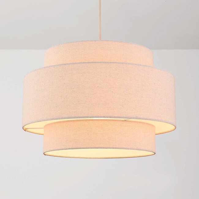 Riippuvalaisin Corra - beige kerroksellisella pellavakuvulla