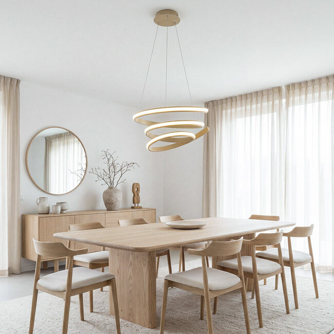 Design-riippuvalaisin Tynara, integroitu LED, kolmiportainen himmennys, hiekanbeige