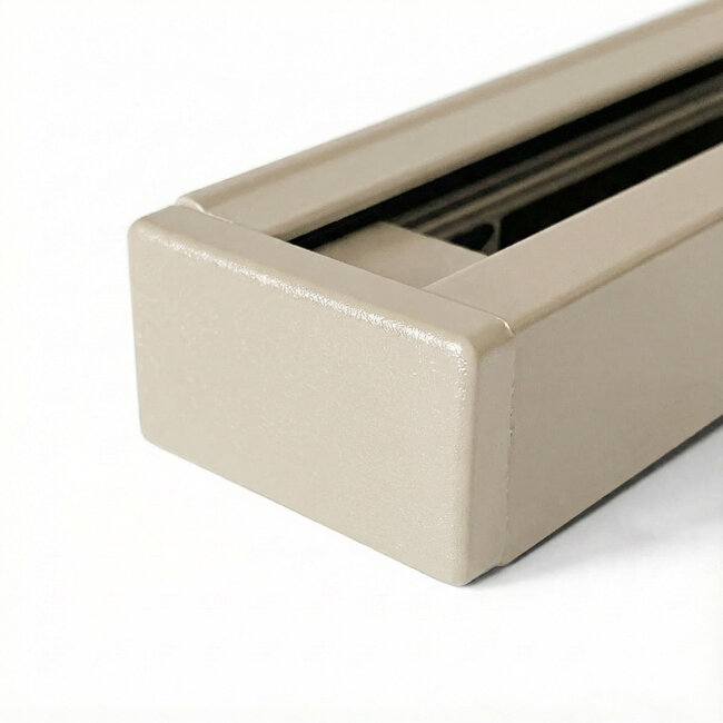 Päätykappale 1-vaiheiseen kiskojärjestelmään, beige