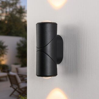 Ulkoseinävalaisin Soria, LED, ylös- ja alaspäin suuntautuva valo, musta
