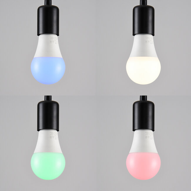 Himmennettävä E27 LED-lamppu 7 W, maitovalkoinen, Ø60 mm, RGB ja 3000 K (kaukosäädin myydään erikseen)