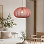 Hanglamp Ecruva met ronde terra roze stoffen kap