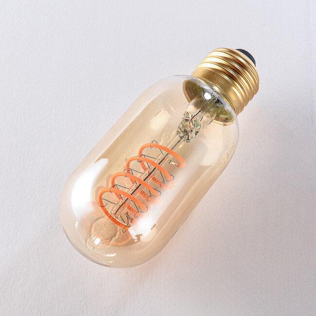 Himmennettävä E27 LED-putkilamppu Ø45 mm, meripihkalasi, 4 W, 1800 K