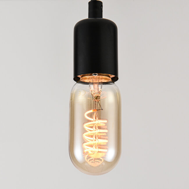 Himmennettävä E27 LED-putkilamppu Ø45 mm, meripihkalasi, 4 W, 1800 K