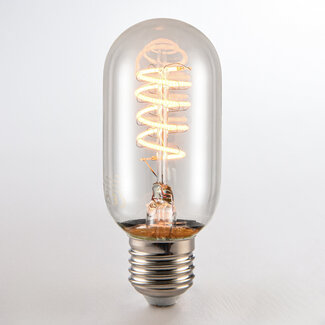 Himmennettävä E27 LED-putkilamppu Ø45 mm, kirkas lasi, 4 W, 1800 K