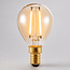 Himmennettävä E14 LED-filamenttilamppu Ø45 mm, meripihkalasi, 2,5 W, 2200 K