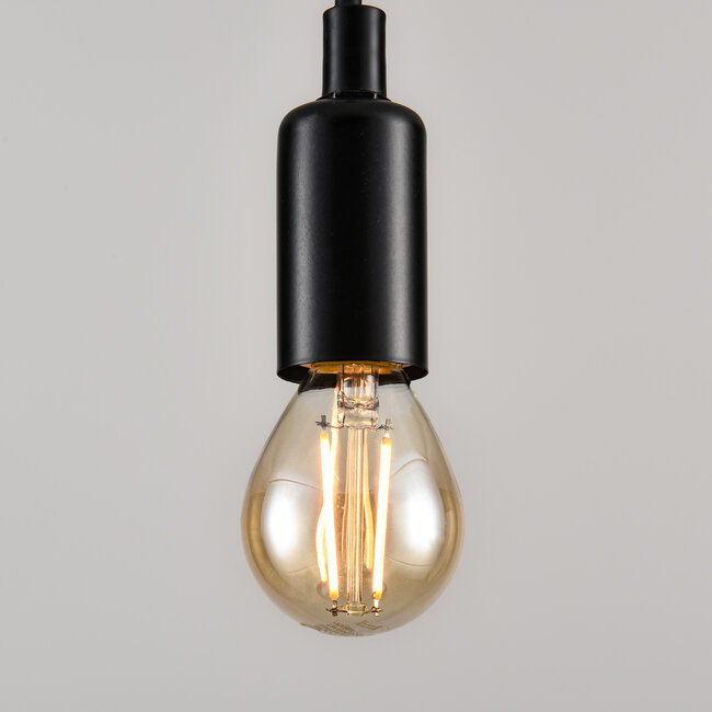 Himmennettävä E14 LED-filamenttilamppu Ø45 mm, meripihkalasi, 2,5 W, 2200 K